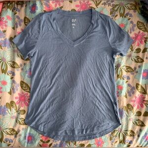 GAP Women's Blue V-Neck Tee